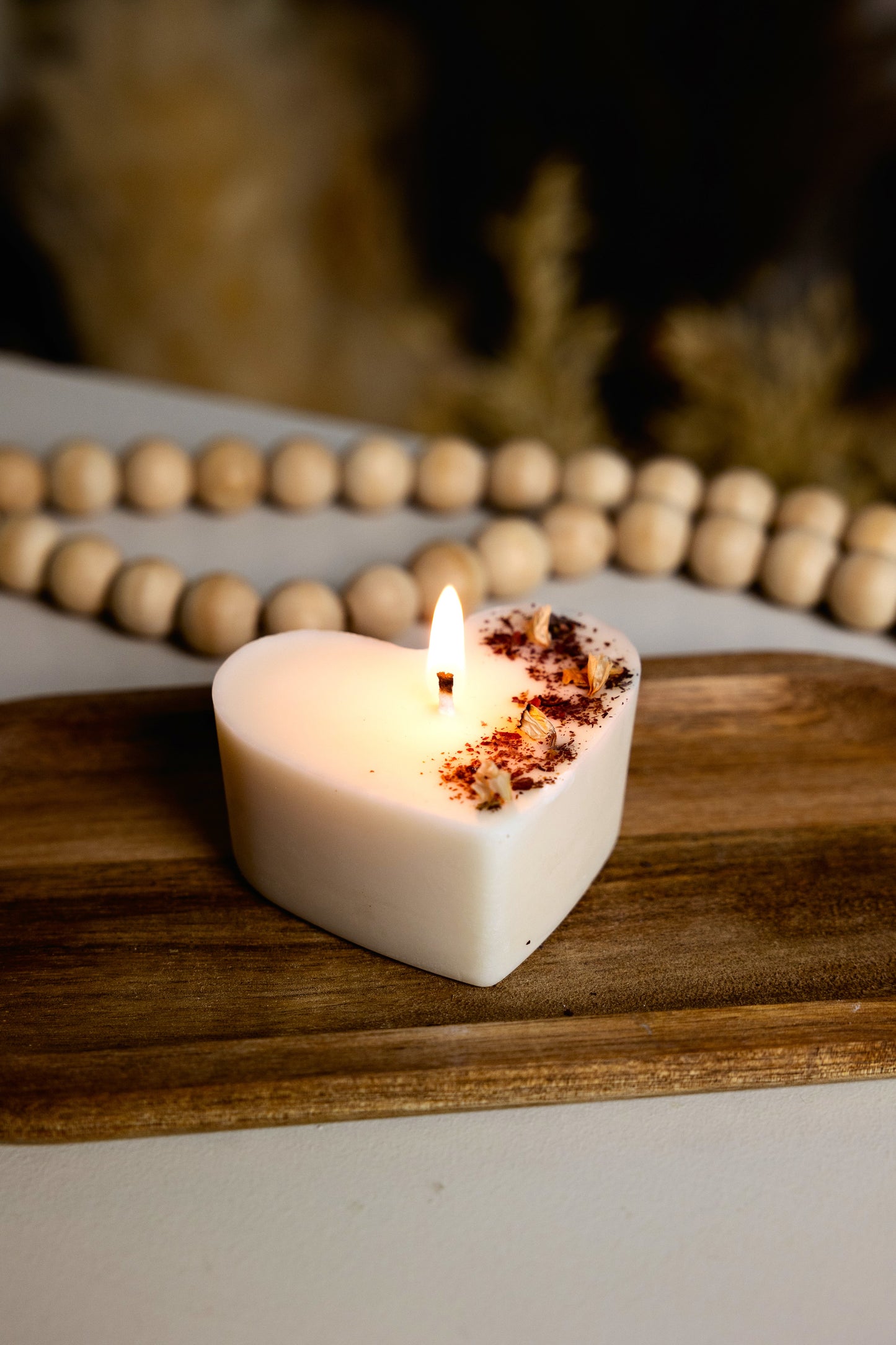 Bougie artisanale parfumée | Bougie coeur | Bougie cadeau Saint-Valentin | Cire de soja naturelle | Noël | Fête des mères