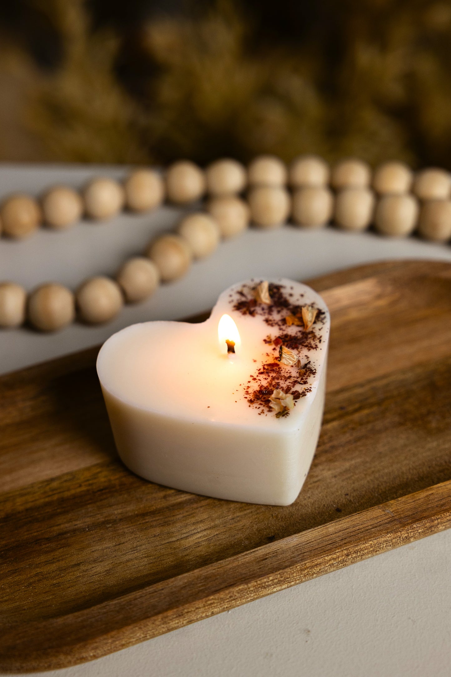 Bougie artisanale parfumée | Bougie coeur | Bougie cadeau Saint-Valentin | Cire de soja naturelle | Noël | Fête des mères