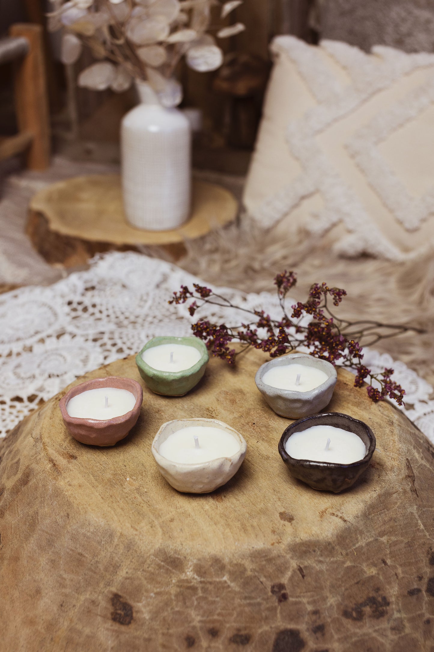 Bougies artisanales personnalisées | Bougie pot à sauce | Bougie fleurie | Cadeaux invités