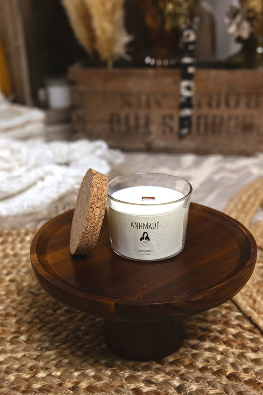 Bougie artisanale parfumée | Bougie pot en liège | Cire de soja naturelle