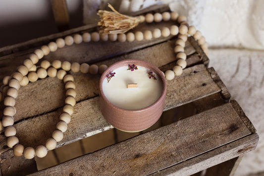 Bougie artisanale parfumée | Bougie fleurie | Idée Cadeau anniversaire | Bougie fête des mères | Cire de soja naturelle