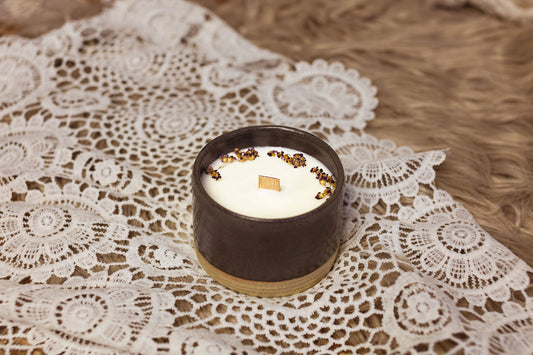 Bougie artisanale parfumée | Bougie d'hiver | Bougie fleurie | Cire de soja naturelle | Idée cadeau anniversaire | Noël