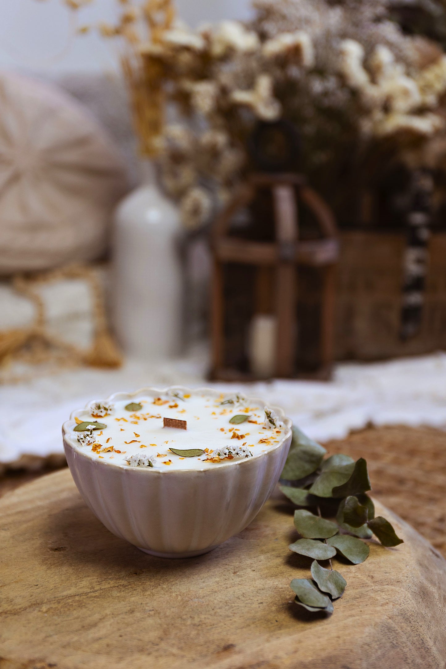 Bougie artisanale parfumée | Bougie romantique | Bougie fleurie | Cire de soja naturelle