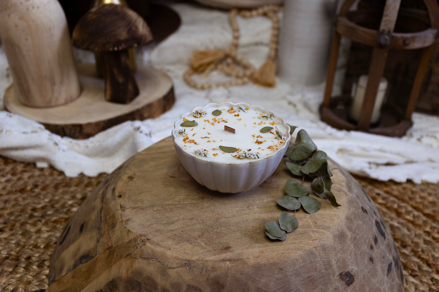 Bougie artisanale parfumée | Bougie romantique | Bougie fleurie | Cire de soja naturelle
