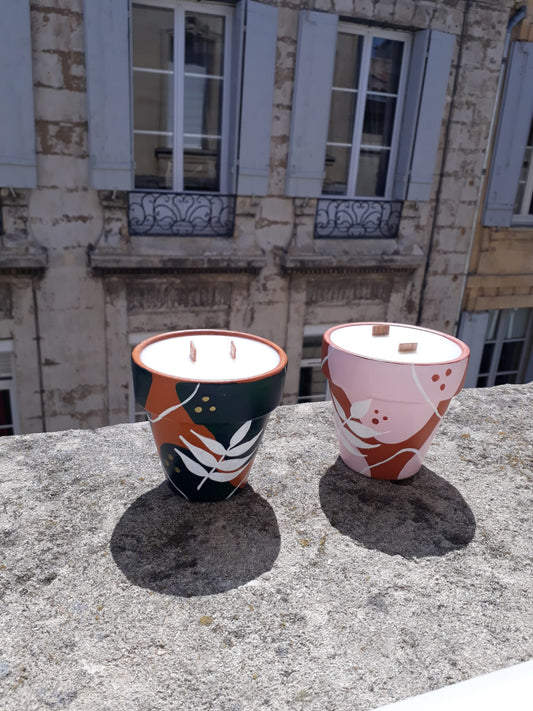 Bougie artisanale parfumée | Bougie protection moustiques | Bougie d'été citronnelle et geranium | Bougie d'extérieure | Cire de soja naturelle