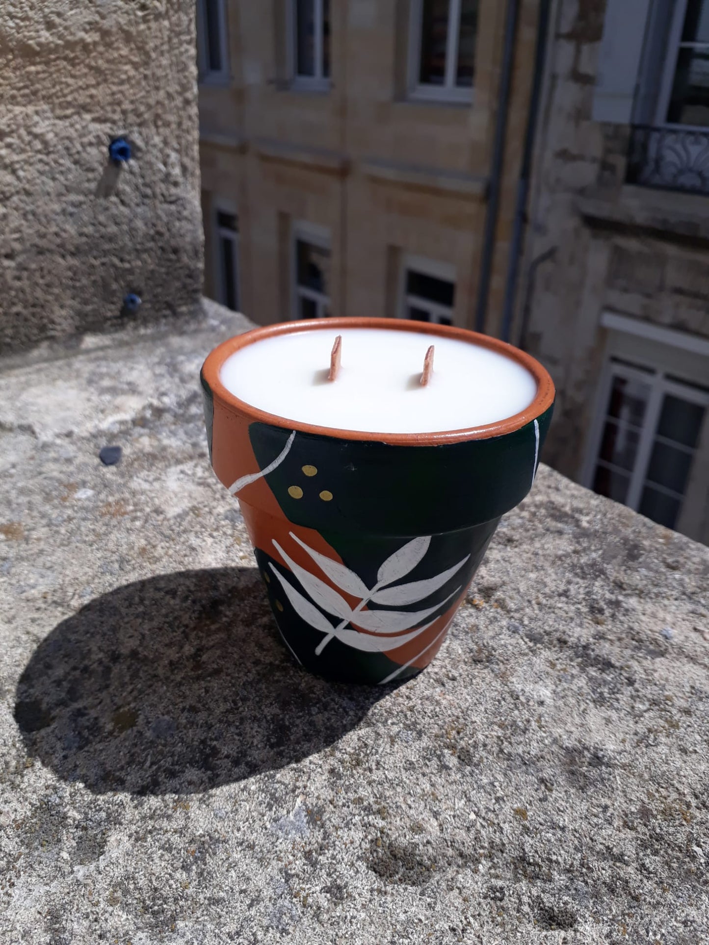 Bougie artisanale parfumée | Bougie protection moustiques | Bougie d'été citronnelle et geranium | Bougie d'extérieure | Cire de soja naturelle