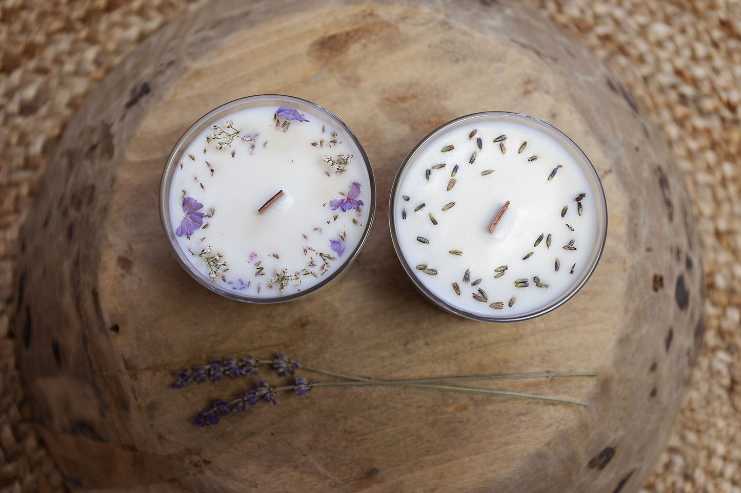 Bougie artisanale parfumée | Bougie lavande | Bougie champêtre | Cire de soja naturelle